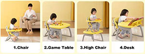 可折叠4合1儿童餐椅