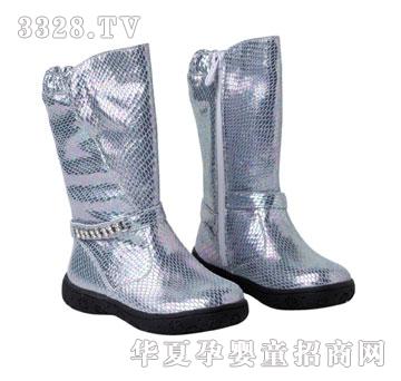 斯乃纳小童鞋银白色靴子