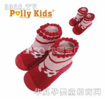 比士尼pollykids婴童鞋-纯绵-C-010-红色-冬季