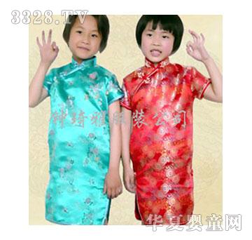 钟思雅可爱女童旗袍两件套
