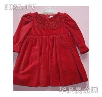康妮女童红色裙装
