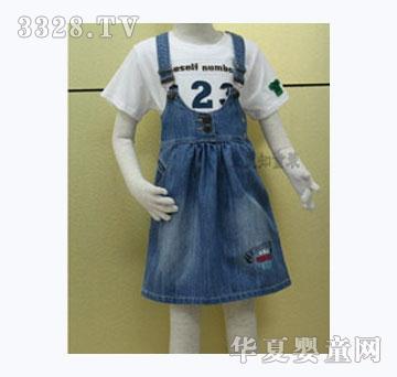 曼曼知牛仔背带连衣裙