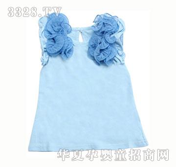 跳格子女童蕾丝背心