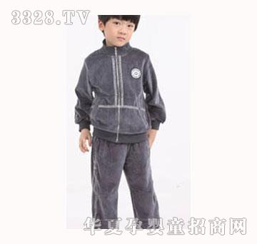衣大衣小黑色时尚男童运动衣