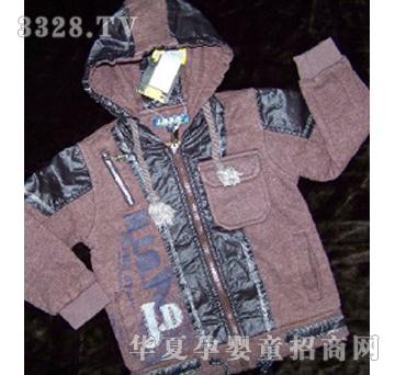曼代前带兜外套