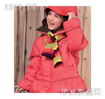 蓝眼精灵女童红色外套