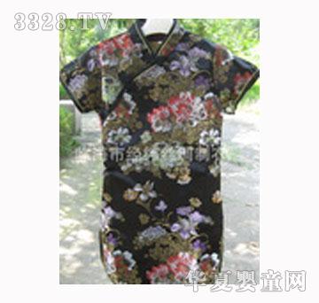 采福绫牡丹儿童旗袍宝宝生日华服