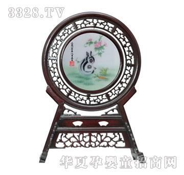 天禧银贵金兔胎毛绣
