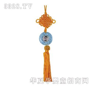 华瑞圆缘中国结黄色胎发车挂