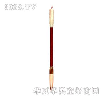 华瑞紫檀白牛角莲花雕凤胎发笔