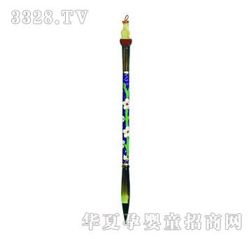 华瑞景泰蓝牦牛角带章胎毛笔