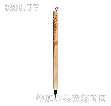 华瑞平头桃木立雕生肖胎毛笔