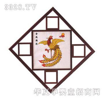冠雅富盛宏金凤朝阳胎毛画