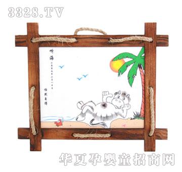 冠雅富盛宏听海胎毛画