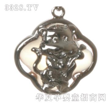 童心印象十字虎坠（银）胎毛坠