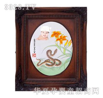 金鼎蛇星高照胎毛绣