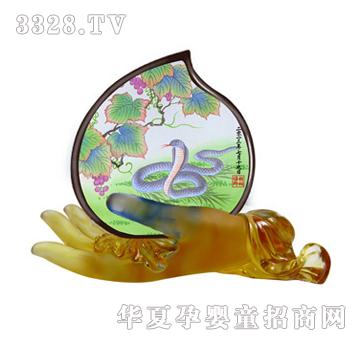 金鼎爱不释手（蛇）胎毛绣
