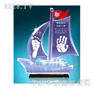 金鼎一帆风顺经典水晶手足印