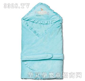 娃丽比超柔铺棉花边抱被