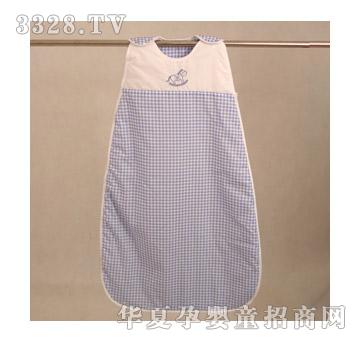 婴爱小摇马格子紫色睡袋