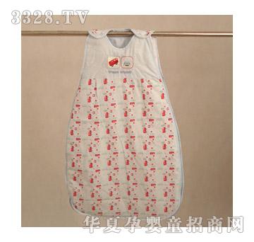 婴爱巴士车水蓝色睡袋