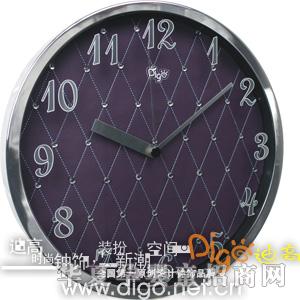 享乐家奥斯维德.银紫.12寸金属挂钟(钻石钟)
