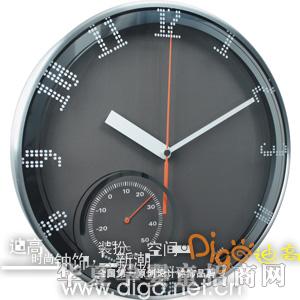 享乐家简意奢华.灰.12寸金属挂钟 A22TH12A4.GY