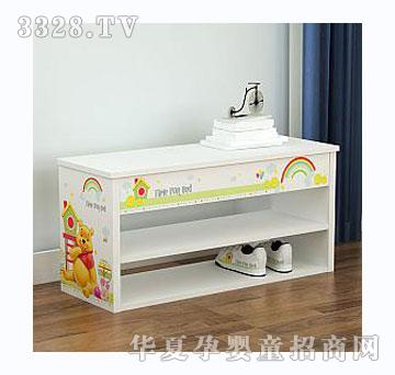 酷漫居维尼拼拼乐园儿童翻盖鞋柜