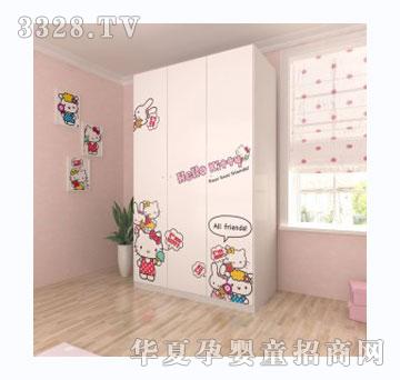酷漫居HelloKitty童学会儿童三门衣柜