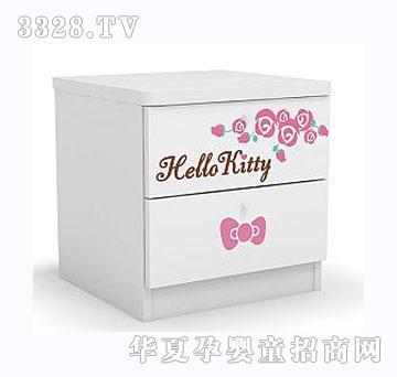 酷漫居HelloKitty玫瑰童年儿童床头柜