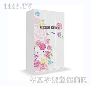 酷漫居HelloKitty花花世界三门衣柜