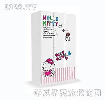 酷漫居HelloKitty蔷薇物语儿童三门衣柜