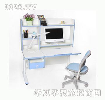 护童精灵桌+宝岛3号椅+书架蓝色