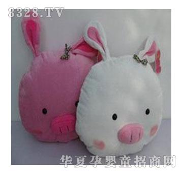 童乐猪兔子抱枕一对