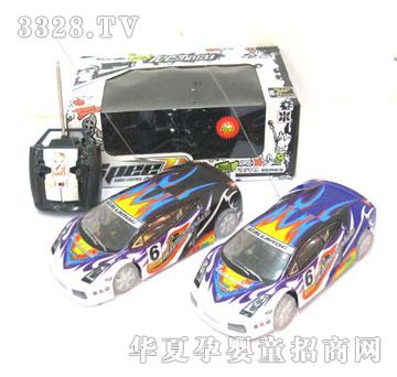 广丰彩印PVC车壳明轮带灯四通遥控车CL868A-10