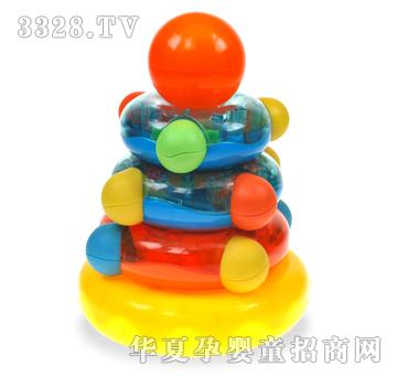 亲亲我婴儿早教智力启发玩具小球三层叠叠圈
