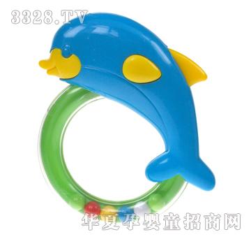 亲亲我煅炼宝宝手眼协调早教益智玩具海豚手摇铃