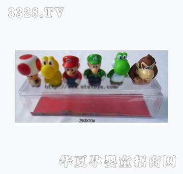 易腾6只装3寸搪胶超级玛丽公仔