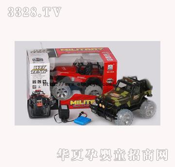 易腾YT372384带灯光明轮军用吉普遥控车