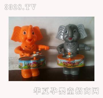 易腾上链打爵士鼓象（带音乐和灯光）