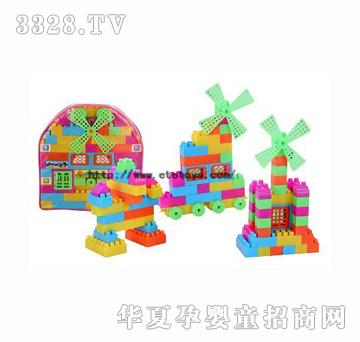 易腾96PCS粉红背包积木