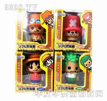 易腾搪胶4款海贼王公仔存钱罐
