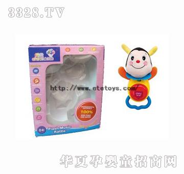 易腾YT370649电动灯光音乐毛绒摇铃（蜜蜂）