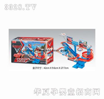 易腾YT369499电动灯光音乐汽车总动员三层轨道乐园