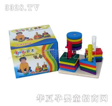 童乐城9946四柱桩塔木制玩具
