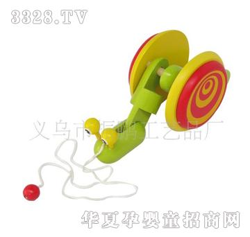 童乐城9820拖拉蜗牛木制玩具