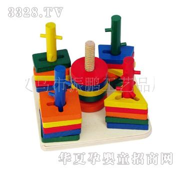 童乐城9947方五柱套装木制玩具