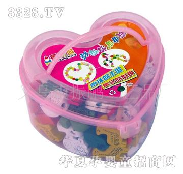 童乐城9937桃心动物水果串珠木制玩具