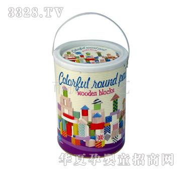 童乐城9924彩色高桶木制玩具