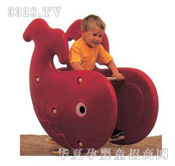 力众红色鲸鱼摇摇乐
